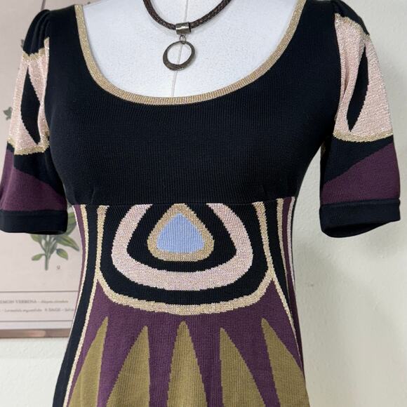 Temperley London Silk Knit Tie Back Babydoll Mini Dress Mod Whimsy Twee XS S - Picture 3 of 6